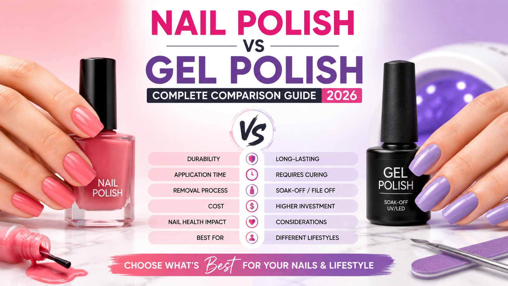 Nail polish vs gel polish differences