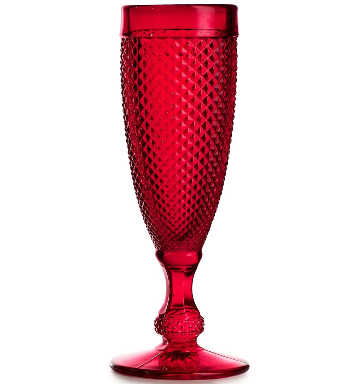 Vista Alegre Bicos Red Champagne Flutes - Set of 4