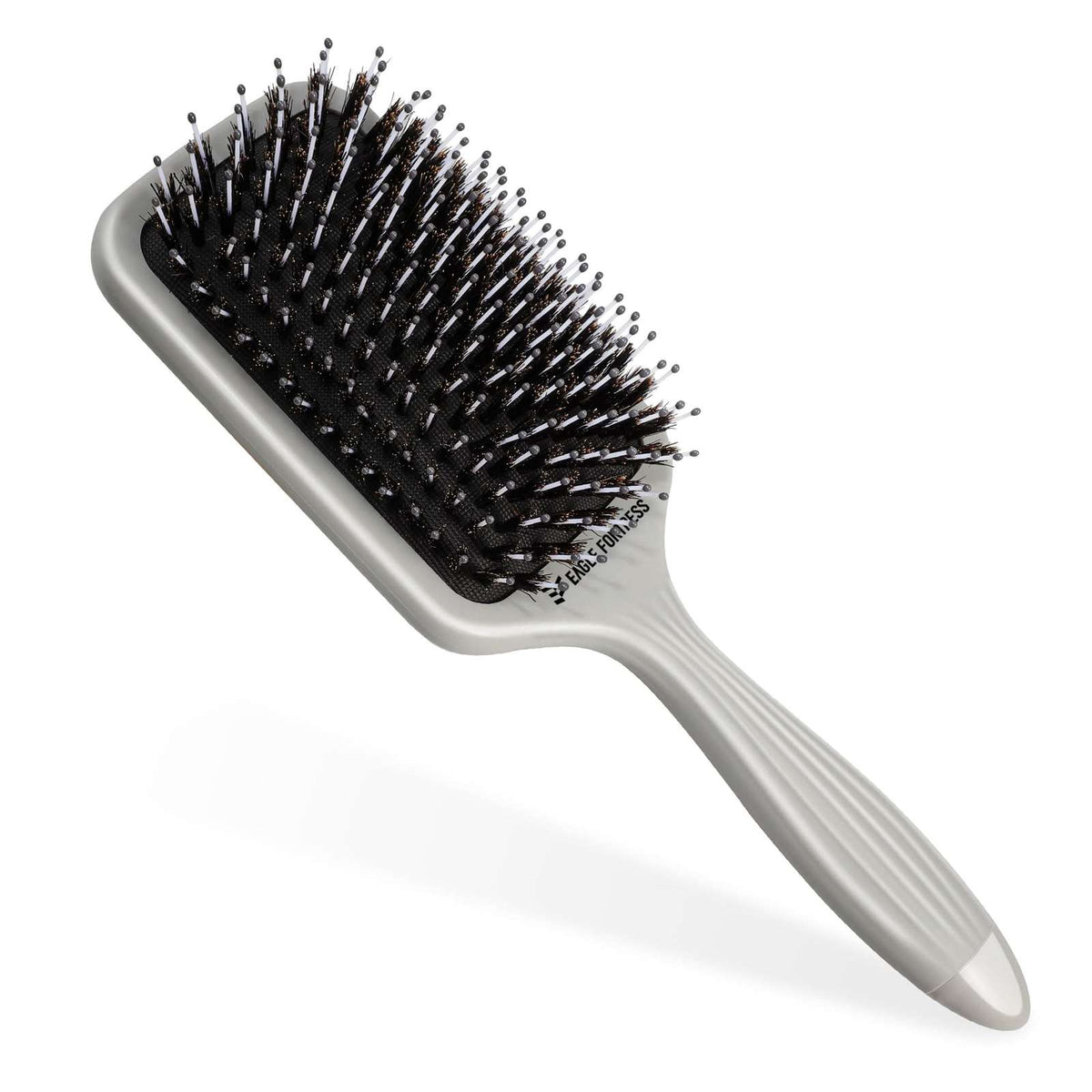 Eagle Fortress Boar Bristle Paddle Brush - Grey