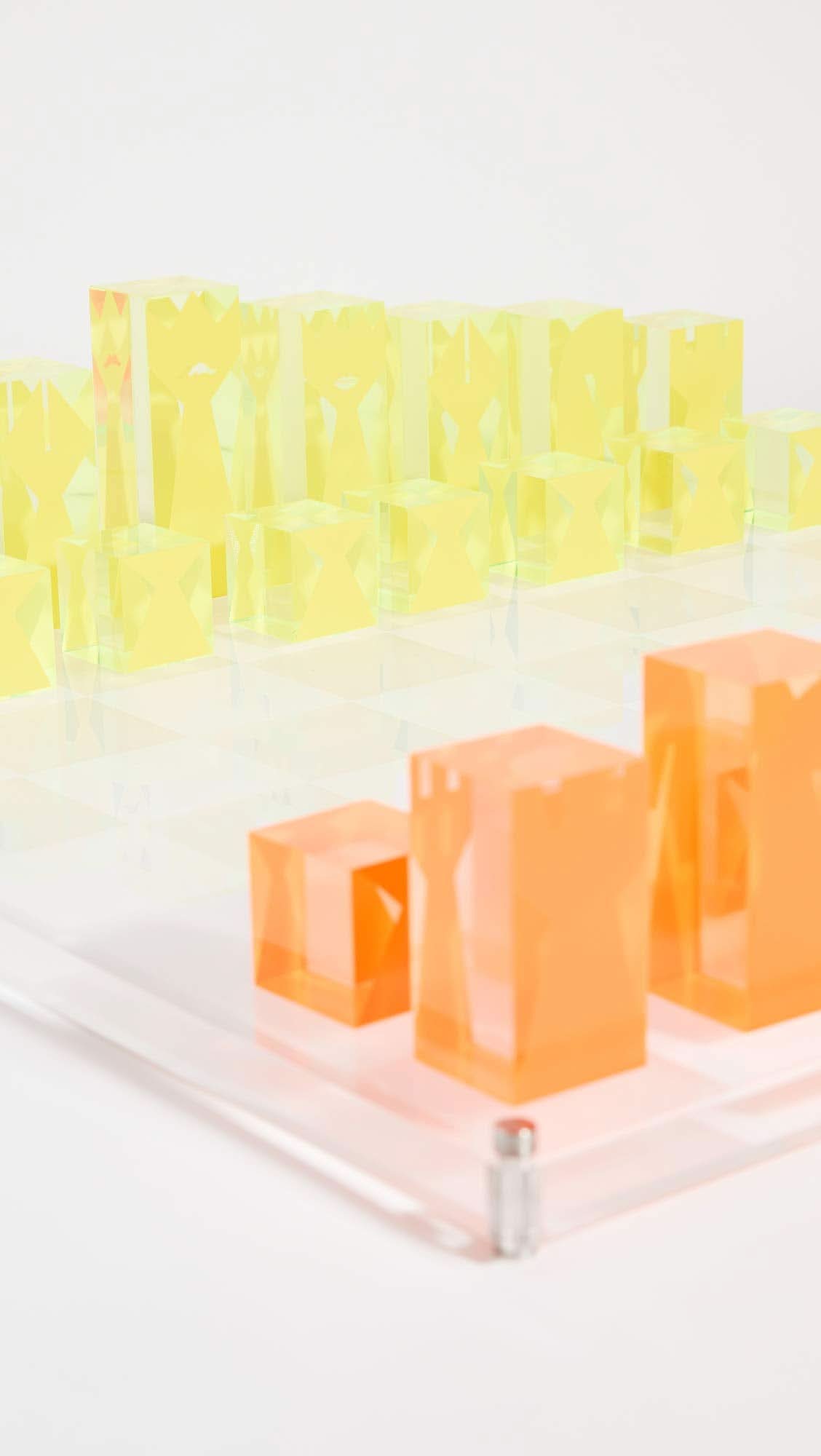 Jonathan Adler Acrylic Chess Set - Neon