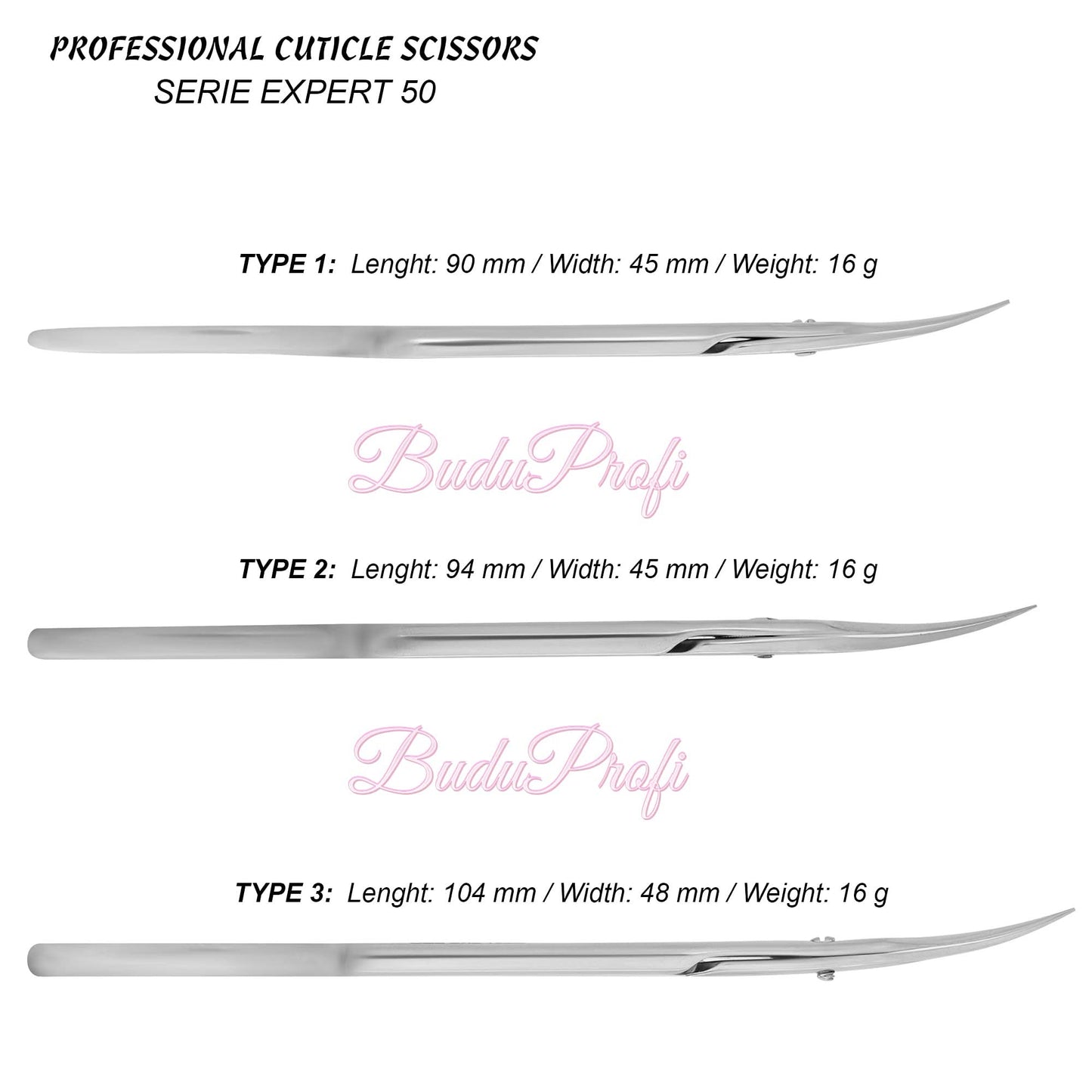 STALEKS Cuticle Scissors – Stainless Steel Curved