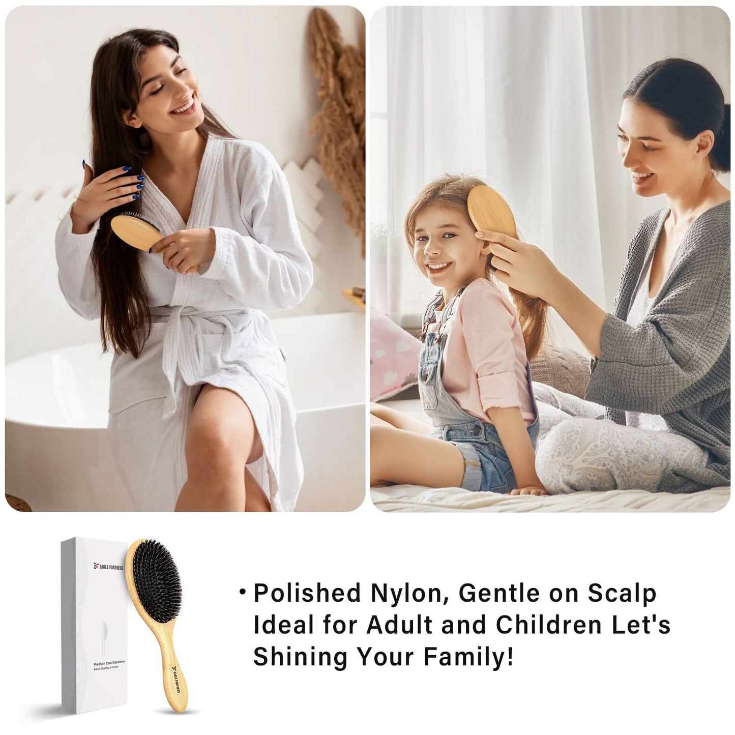Eagle Fortress Bamboo Detangler Hair Brush