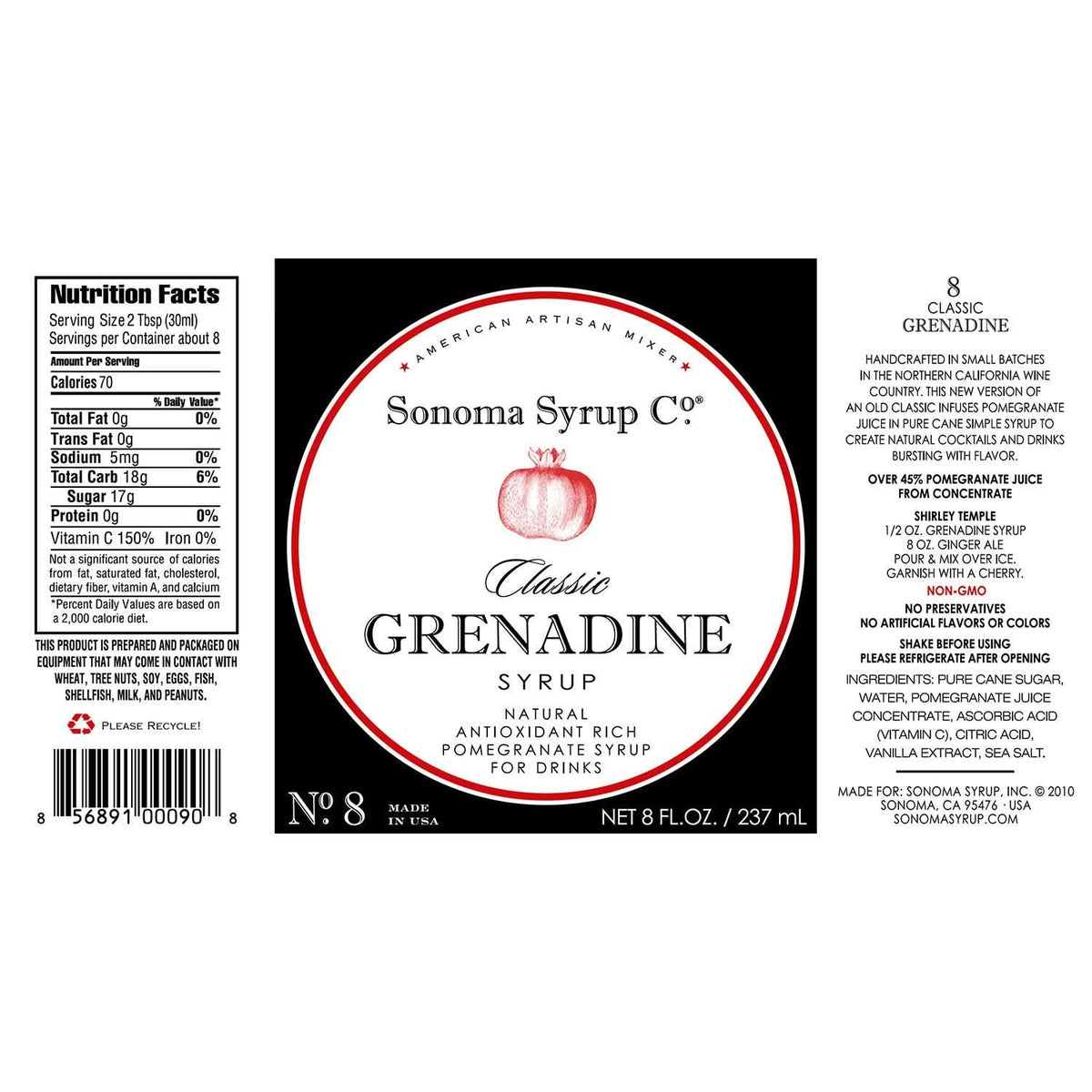 Sonoma Syrup No. 28 Classic Grenadine