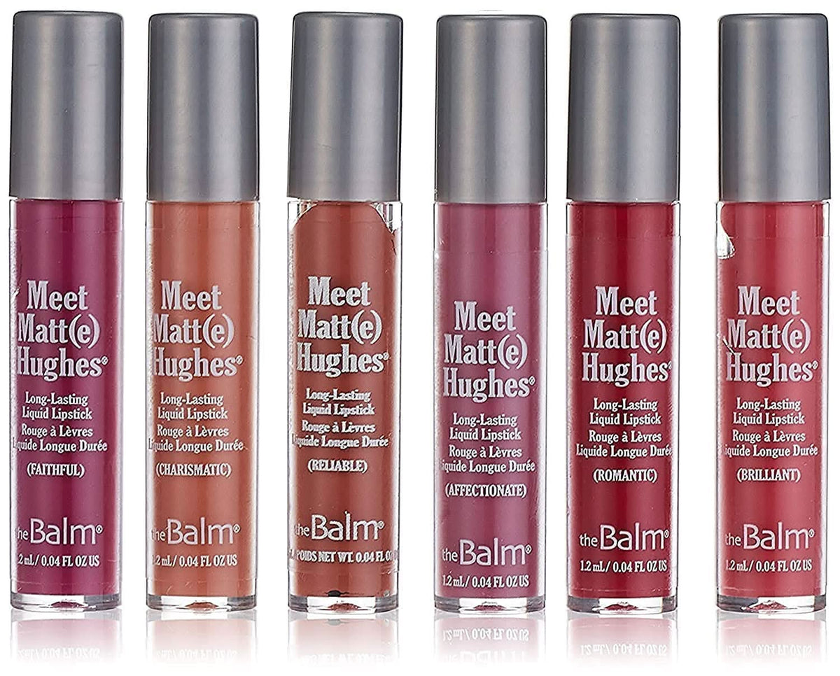 the Balm Meet Matt(e) Hughes Set of 6 Mini Long-Lasting Liquid Lipstic | The Beauty Box the Balm Meet Matt(e) Hughes Set of 6 Mini Long-Lasting Liquid Lipstic | The Beauty Box
