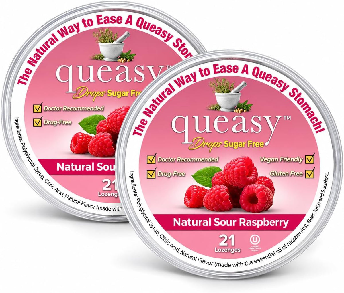 Three Lollies Queasy Drops - 21 ct (2-Pack)