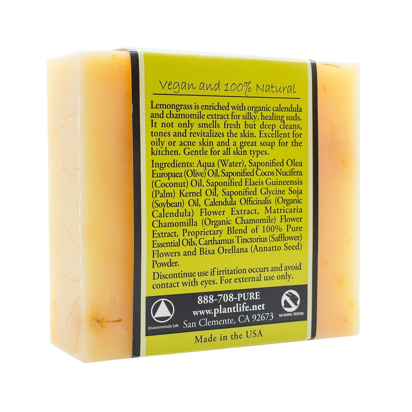 Plantlife Lemongrass Bar Soap - 4oz Bar 6-Pack