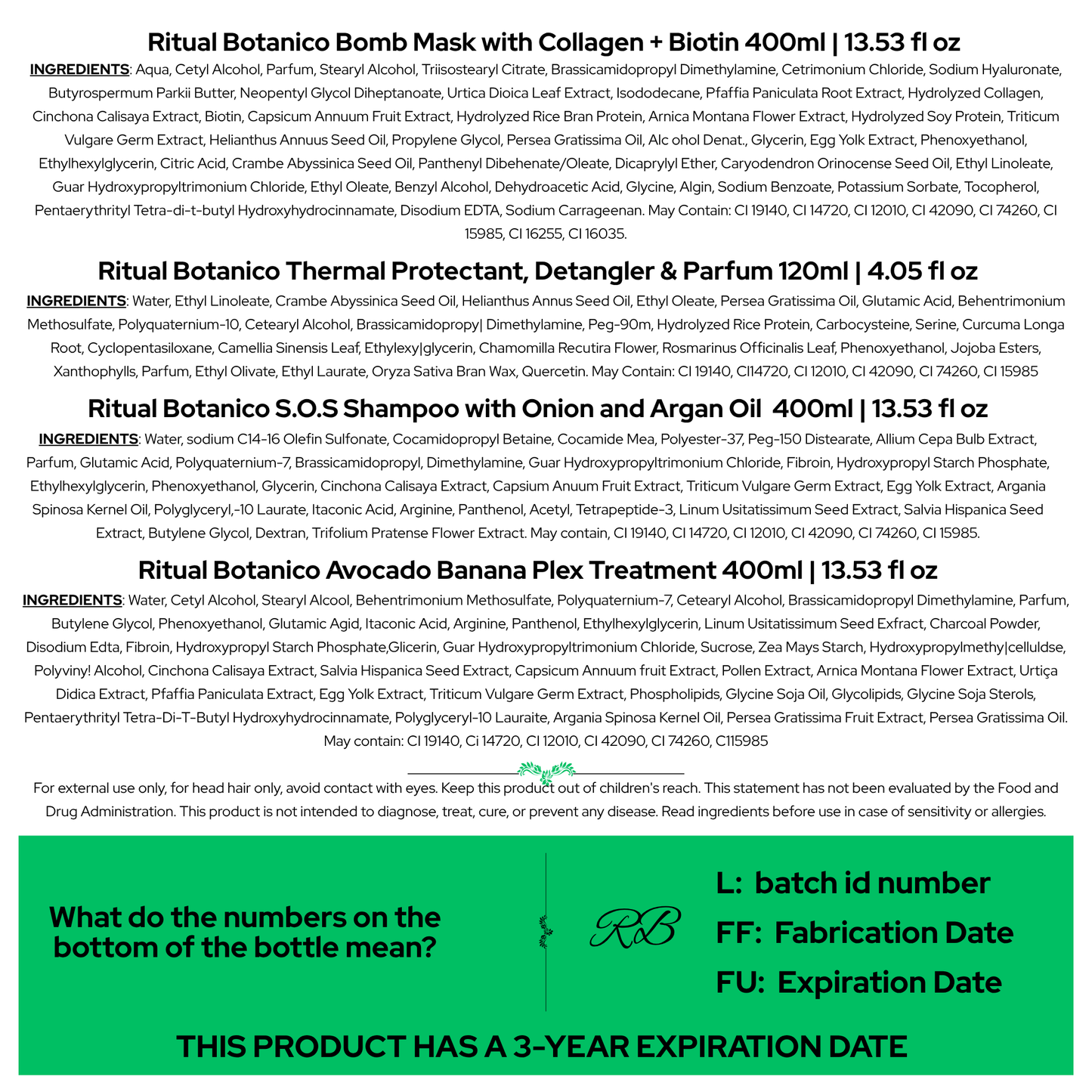Ritual Botanico Repairing Bundle (Onion Shampoo, Plex Conditioner, Bomb Mask, Thermoprotector)