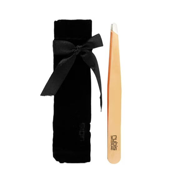 Rubis Tweezers Classic Red Gold Fides w/ Black Velour Pouch (1K103FB)