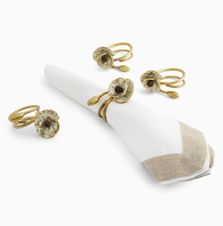 Michael Aram Anemone Napkin Rings - Set of 4
