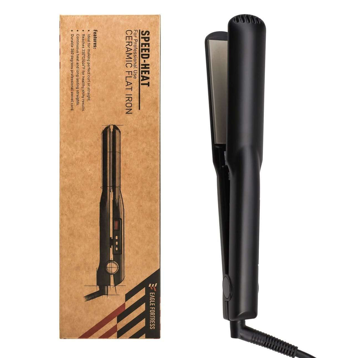 Eagle Fortress Ceramic Hair Straightener (Black)