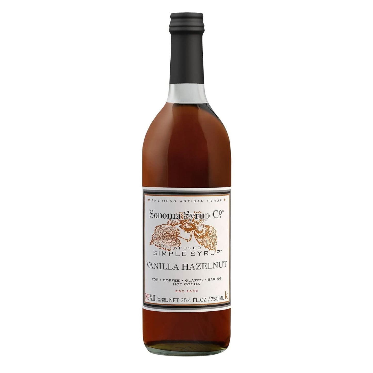 Sonoma Syrup No. 12 Hazelnut Infused Simple Syrup 25.4 oz