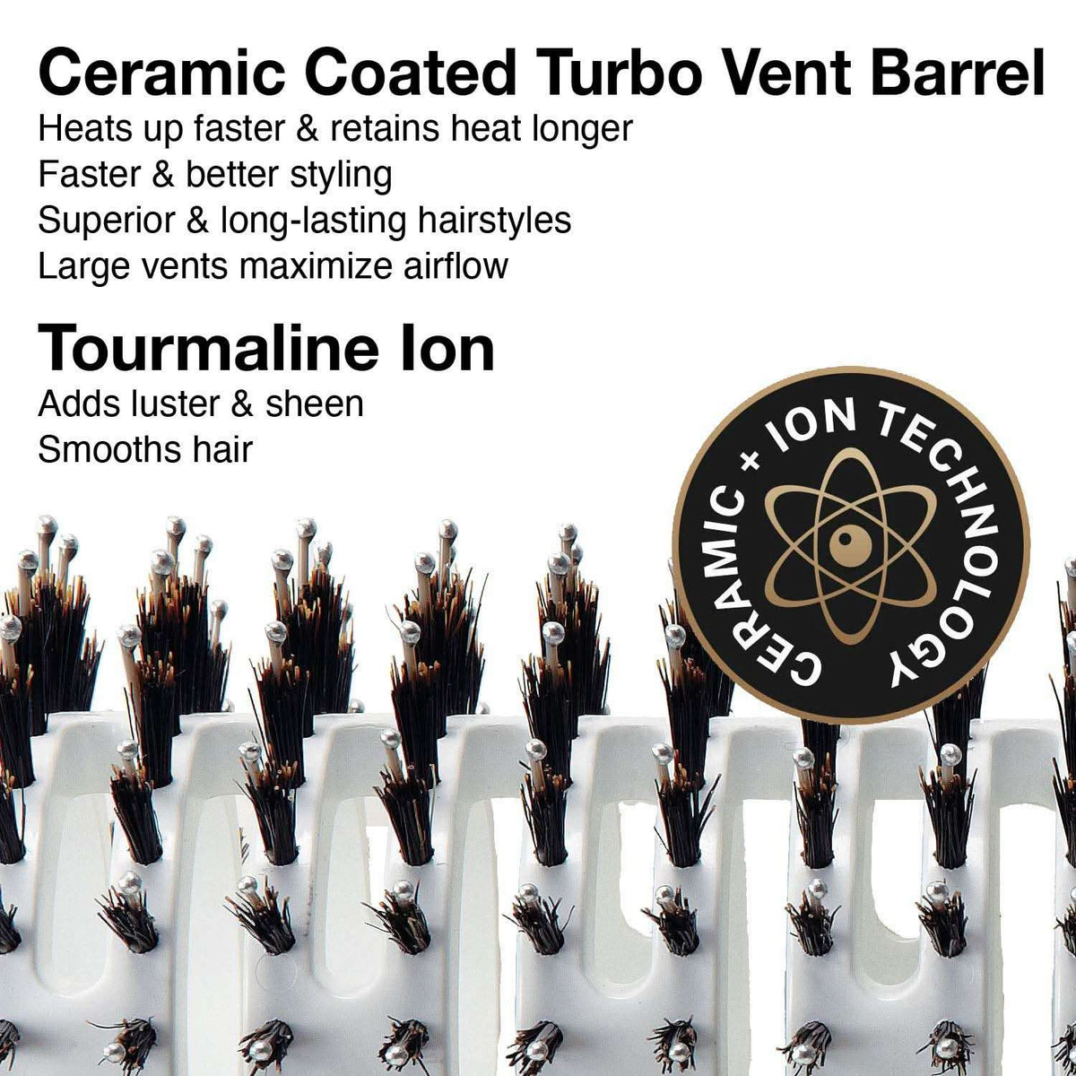 Olivia Garden Ceramic + Ion Turbo Vent Combo - CITV-COGD (3 1/4")