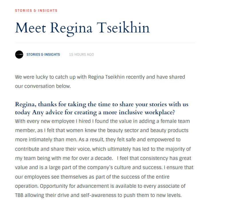 Meet Regina Tseikhin