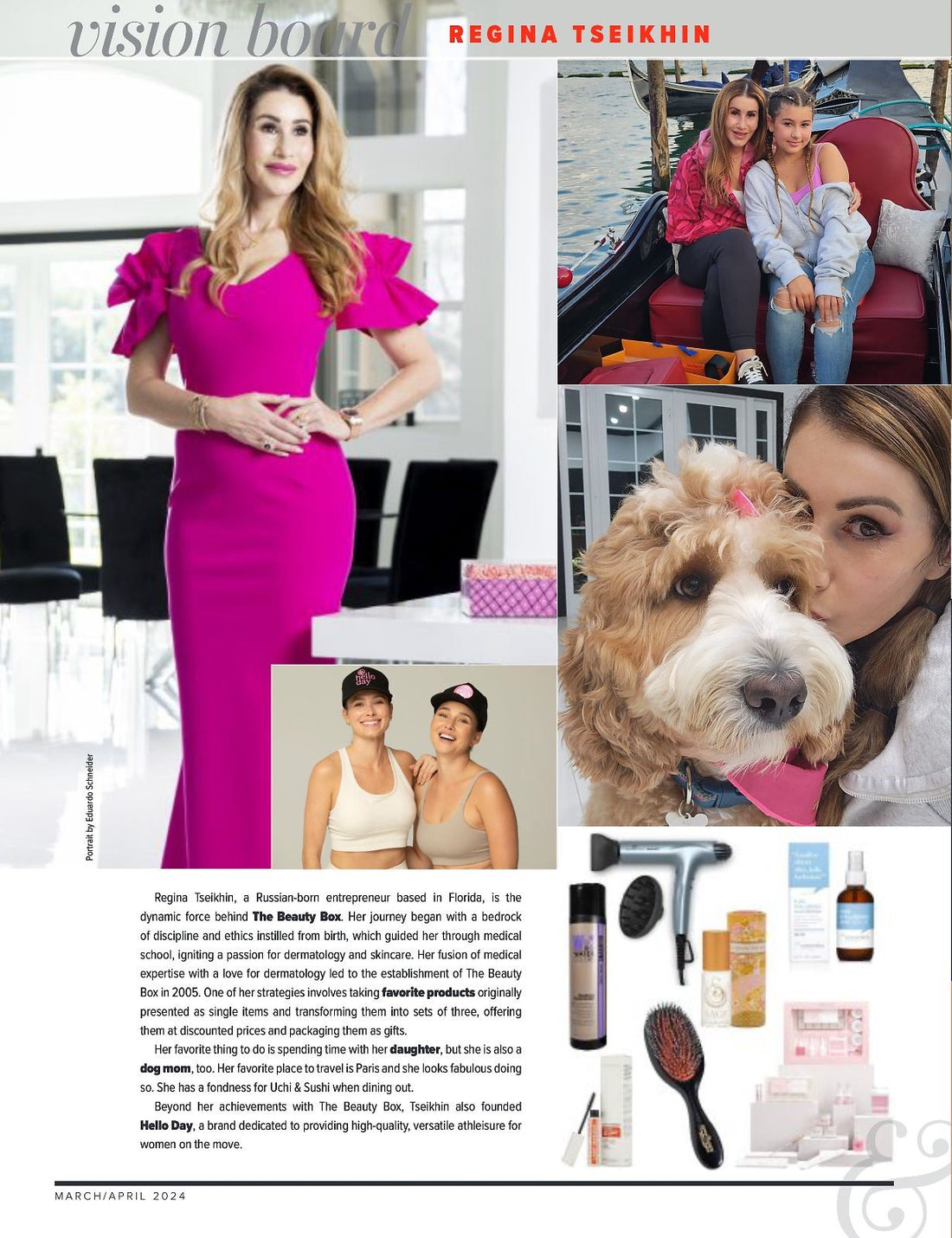 "Vision Board - Regina Tseikhin", South Florida Business and Wealth March/April Issue