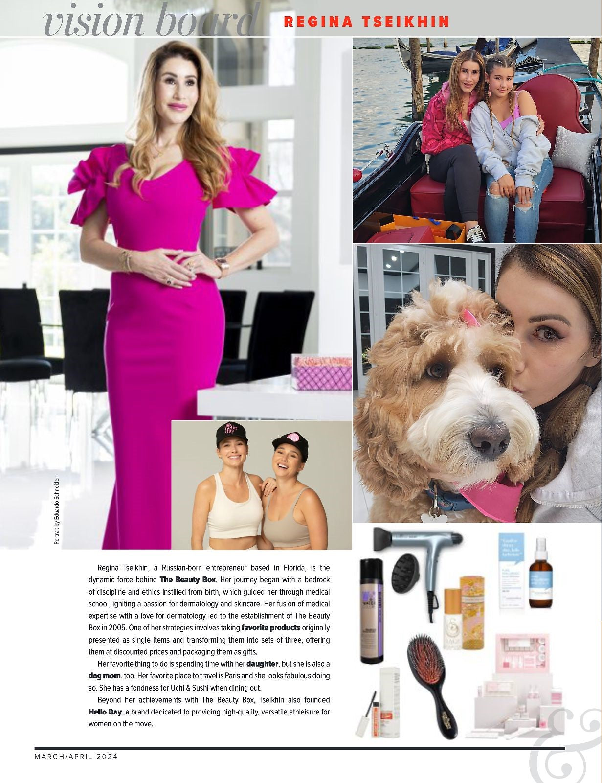 "Vision Board - Regina Tseikhin", South Florida Business and Wealth March/April Issue