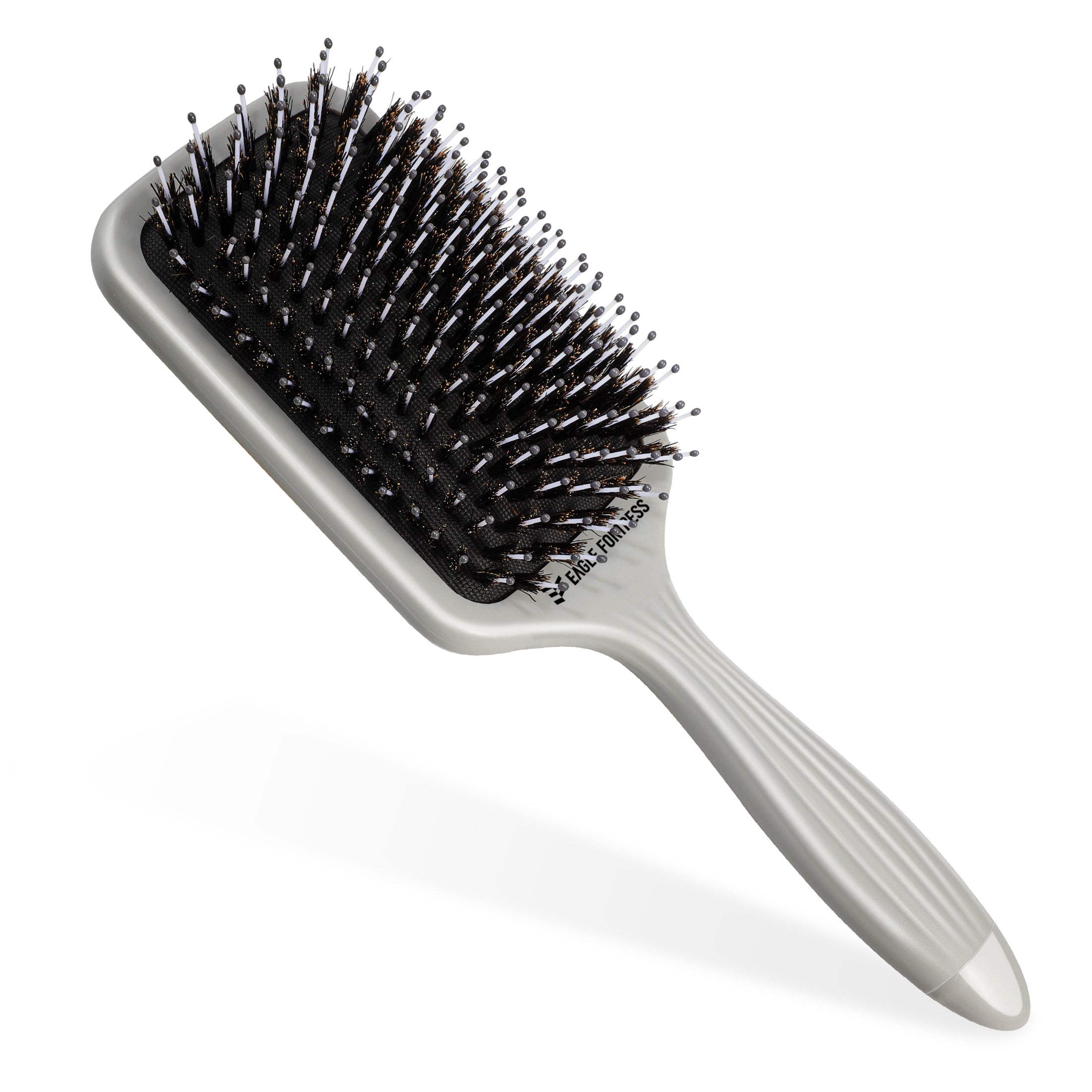 Eagle Fortress Professional Boar Bristle Paddle Brush - Grey