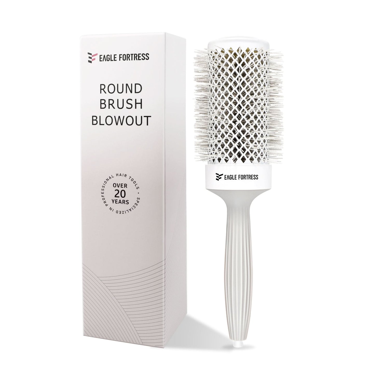 Eagle Fortress XL Ceramic + Ionic Round Hair Brush 2.09 in - Grey