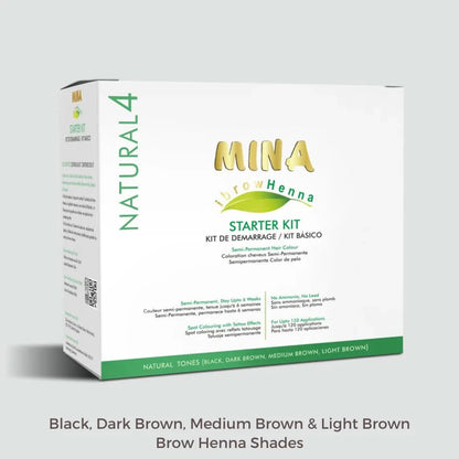 MINA IBROW - HENNA TINT PROFESSIONAL STARTER KIT NATURAL TONE SET OF 4