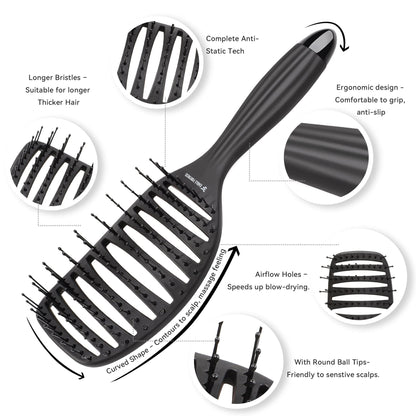 Eagle Fortress Anti-Static Curved Vented Hair Brush