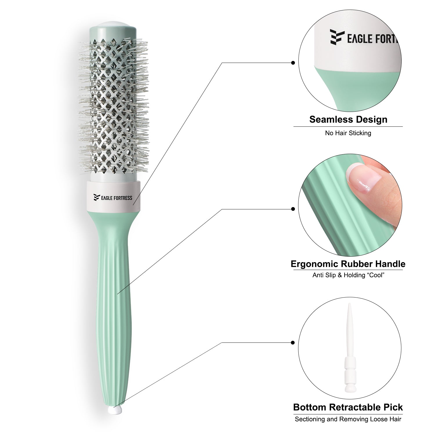 Eagle Fortress Professional Round Hair Brush 1.69in