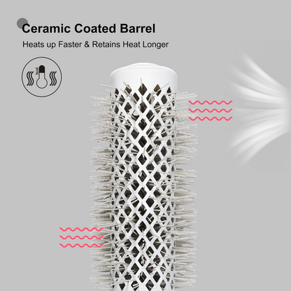 Eagle Fortress XL Ceramic + Ionic Round Hair Brush 1.26 in - Grey