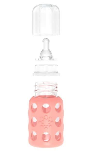Lifefactory Glass Baby Bottles with Silicone Protection - 4-Pack, 4 oz/9 oz