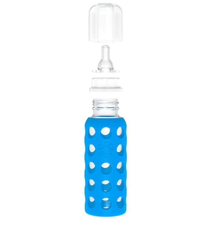 Lifefactory Glass Baby Bottles with Silicone Protection - 4-Pack, 4 oz/9 oz