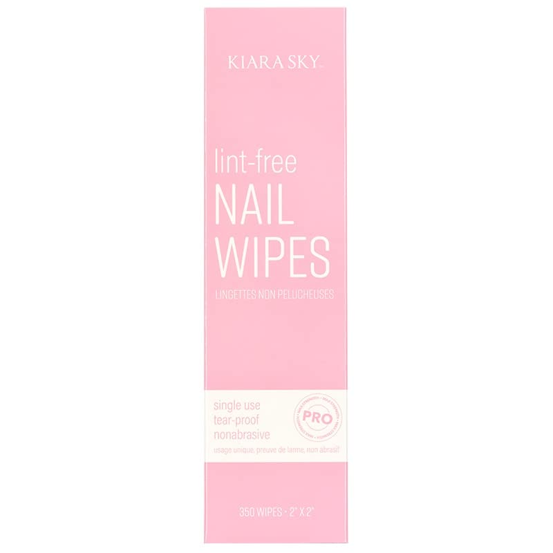 Kiara Sky 100% Lint Free Nail Wipes to Soak Off Acrylic Gel Nail Polish - Lint Free Nail Wipes Soft Gel Nail Polish Remover Pads Absorbable Eyelash Extension Glue Cleaning Wipes