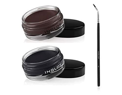 INGLOT AMC Eyeliner Gel Bundle | GEL 77 + GEL 90 + 30T Brush