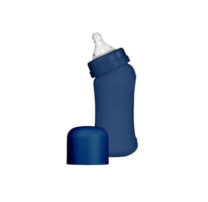 Green Sprouts - Sprout Ware Baby Bottle Made from Plants and Glass 8 oz - Navy Blue