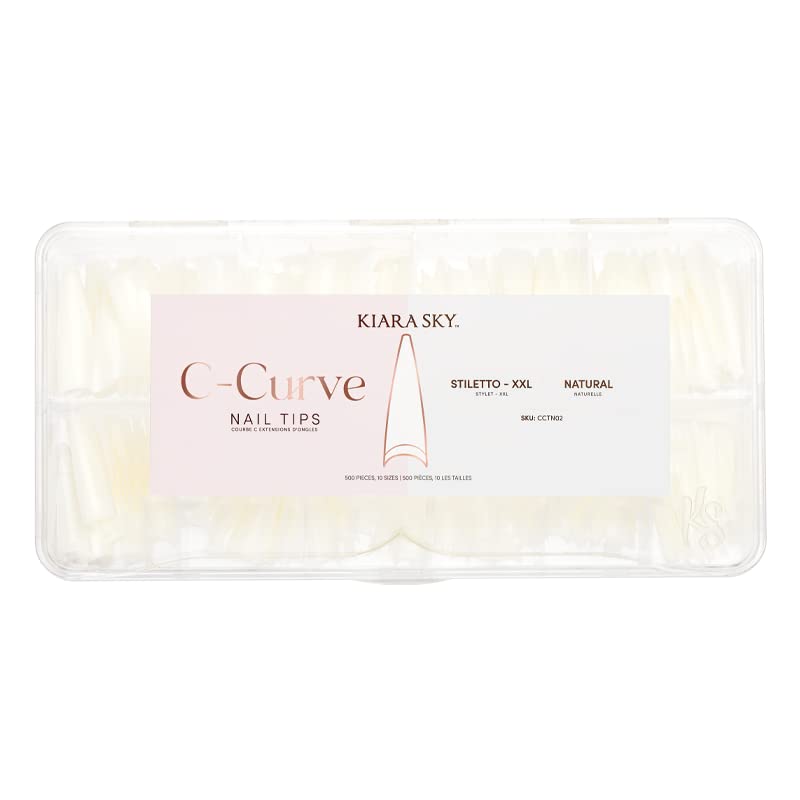 Kiara Sky C Curve XXL Nail Tip Case (500 Tips in 10 Sizes)