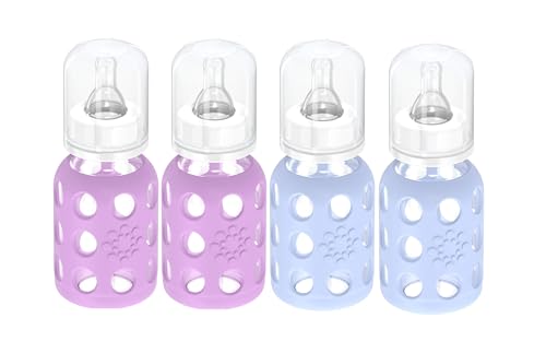 Lifefactory 4oz Glass Baby Bottle (Mint/Spring Green 4pk)