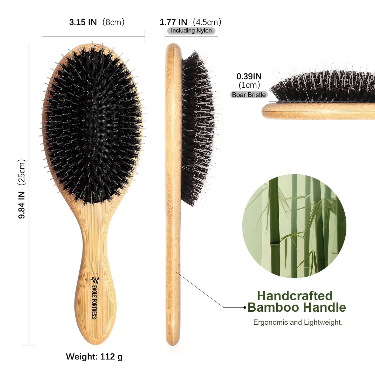 Eagle Fortress Bamboo Detangler Hair Brush