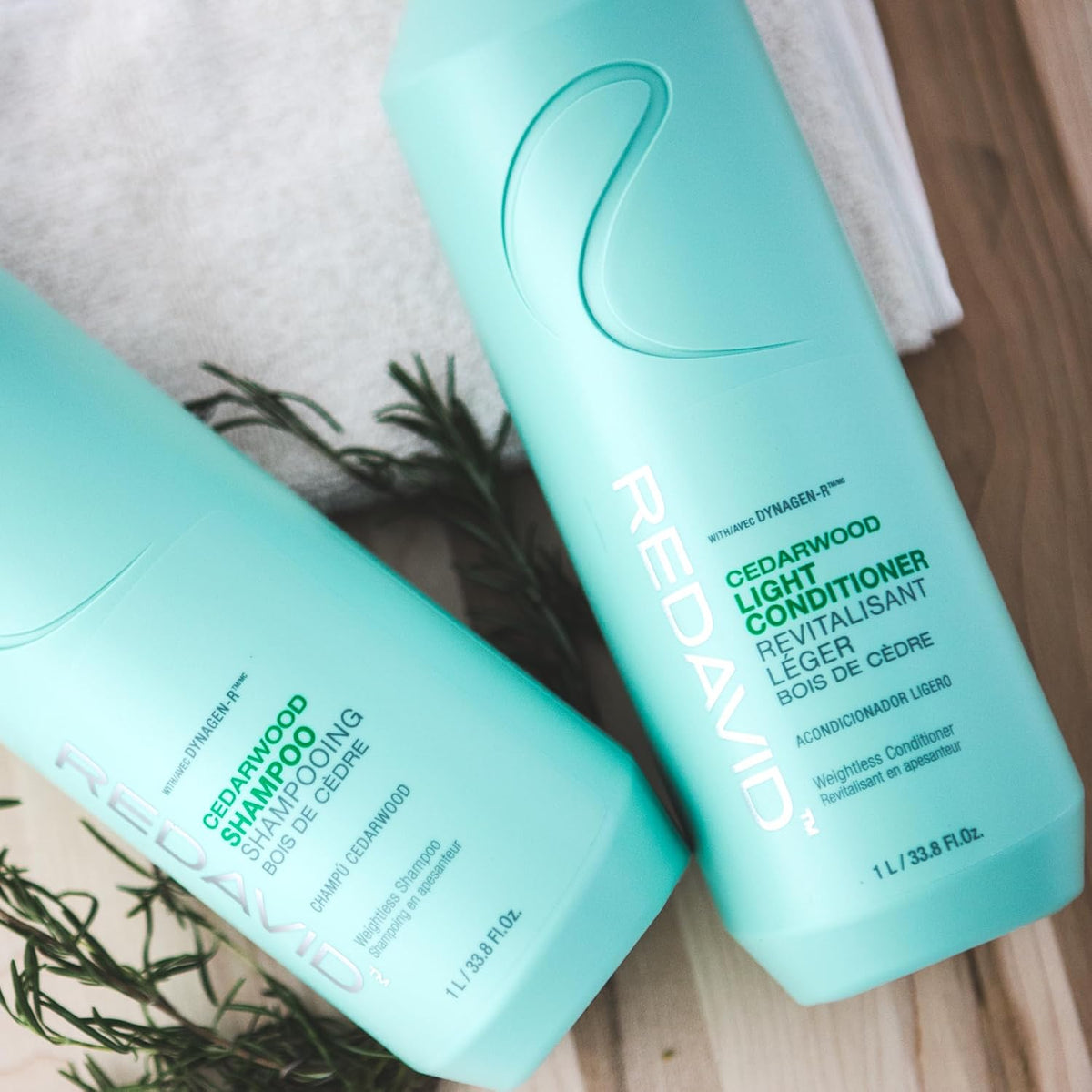 Redavid Cedarwood Weightless Light Conditioner - with Hemp Seed and Orchid Oil, for Fine Hair - Clinically Strengthens, Cleanses Hair and Scalp - Color Safe - Paraben, Phthalate, Sulfate Free (1L)