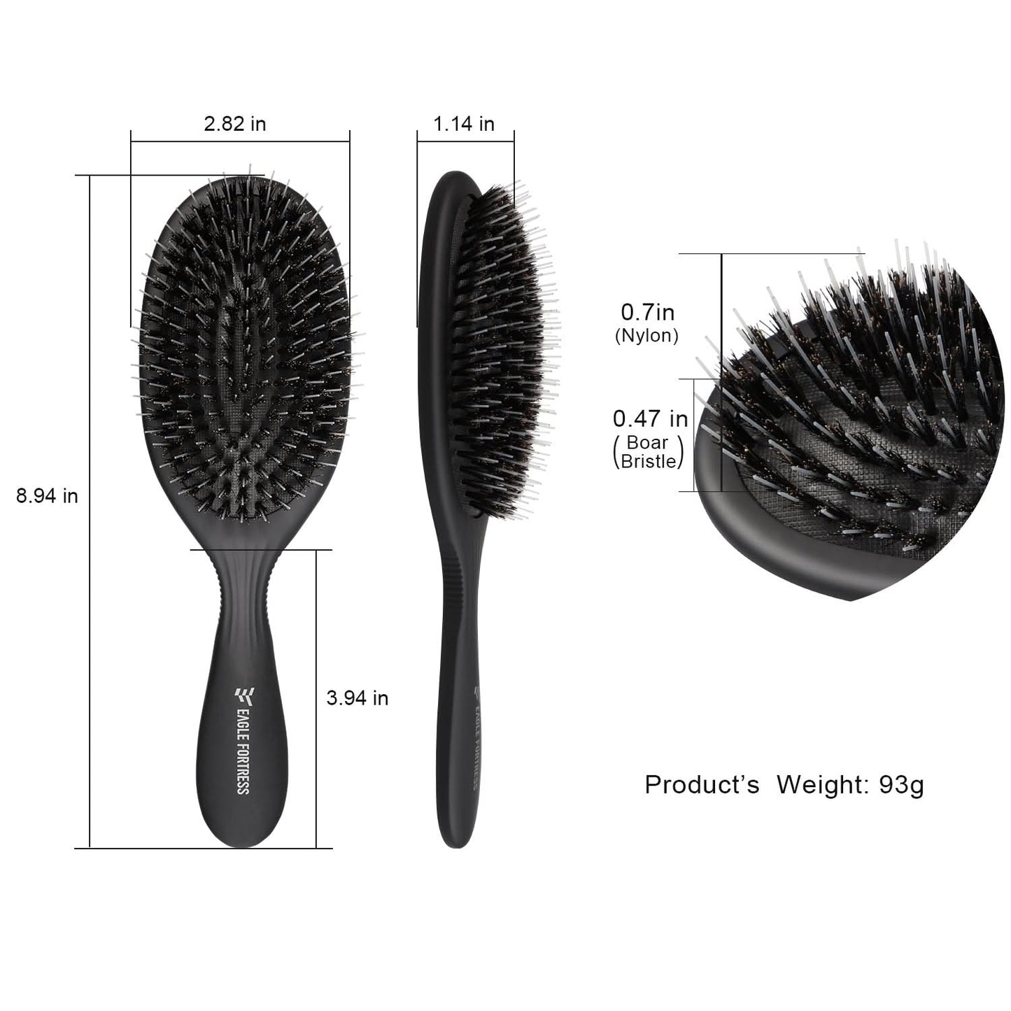 Eagle Fortress Deluxe Boar Bristle Hair Brush