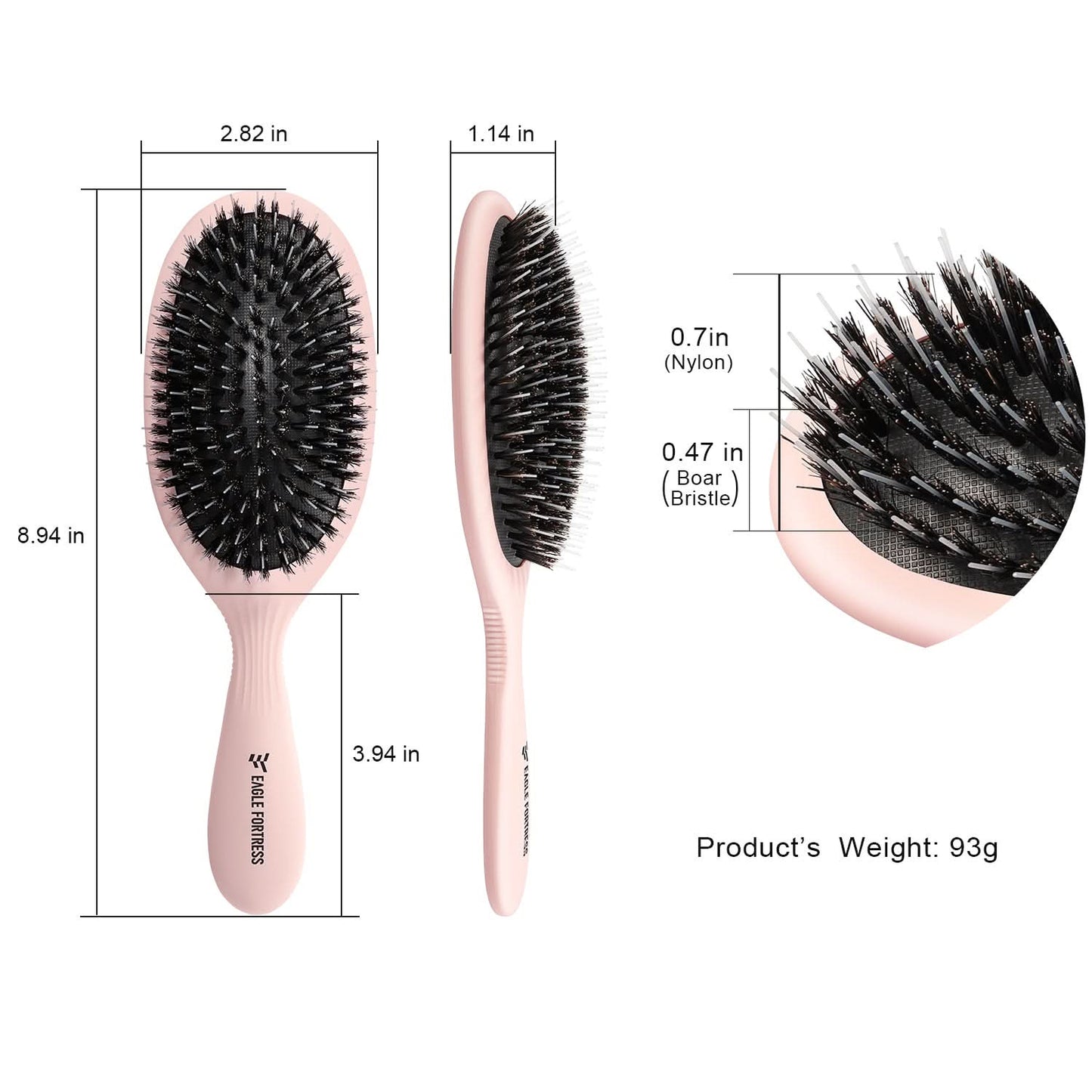 Eagle Fortress Deluxe Boar Bristle Hair Brush