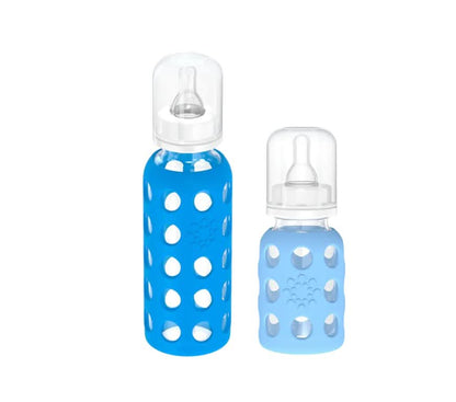 Lifefactory Glass Baby Bottles with Silicone Protection - 4-Pack, 4 oz/9 oz