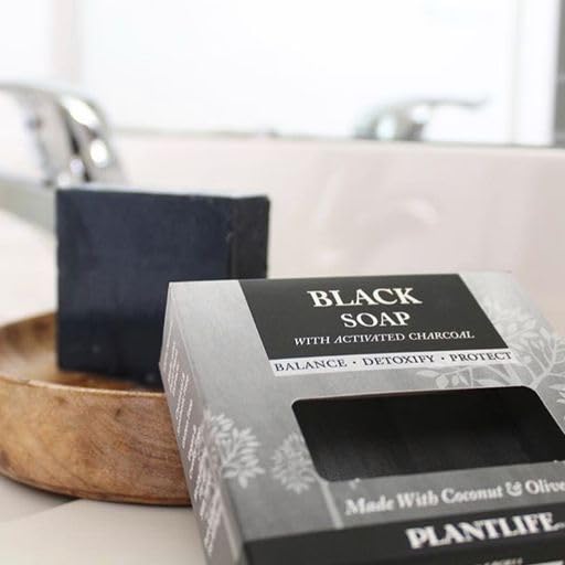 Plantlife Black Bar Soap - Moisturizing and Soothing Soap for Your Skin - Hand Crafted Using Plant-Based Ingredients - Made in California 4.5oz Bar