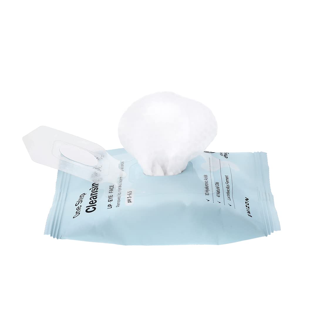 MIZON One Step Cleansing Pad (30ea) Low pH Cleansing Wipes for Face with Hyaluronic Acid and Probiotics Quick Face Cleanser Korean Skincare