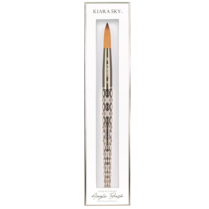 Kiara Sky Professional Nails *NEW* 100% Kolinksy Hand Crafted Black Crystal Acrylic Nail Brush