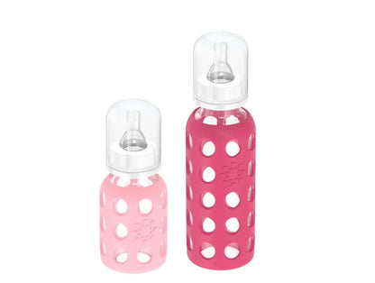 Lifefactory Glass Baby Bottles with Silicone Protection - 4-Pack, 4 oz/9 oz