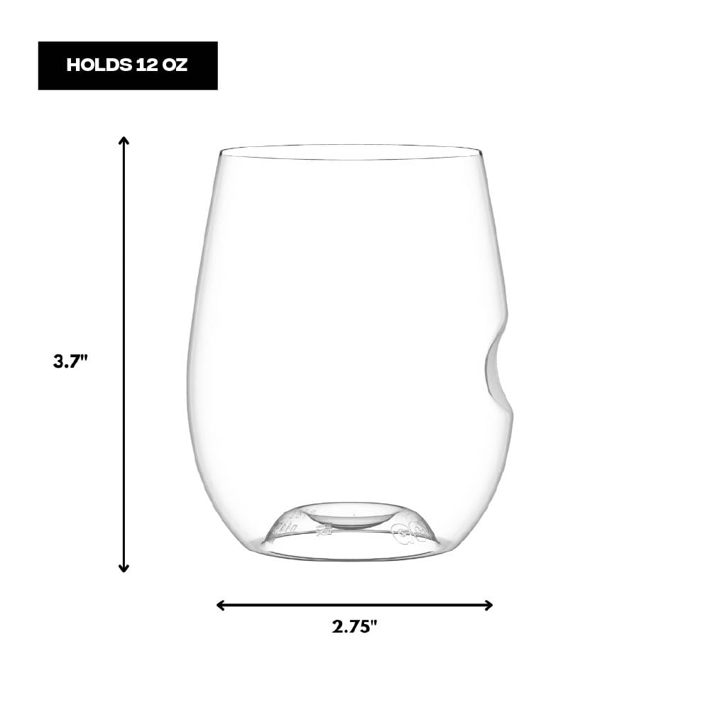Govino Unbreakable Stemless Wine Glass 12 oz – Set of 12