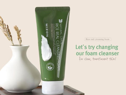 MIZON Rice Real Cleansing Foam, 150ml (5.07 fl oz)