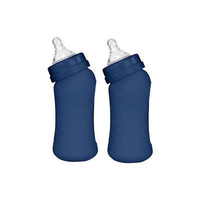 Green Sprouts - Sprout Ware Baby Bottle Made from Plants and Glass 8 oz - Navy Blue