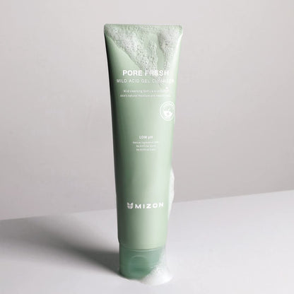 MIZON Pore Fresh Mild Acid Gel Cleanser, Facial Cleanser, Natural Ingredients, Refreshing Gel Formula, Exfoliate, Moisturize, (New Package, 5.07 fl oz)