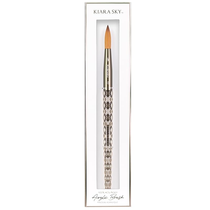 Kiara Sky Professional Nails *NEW* 100% Kolinksy Hand Crafted Black Crystal Acrylic Nail Brush