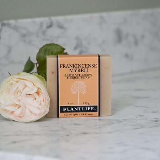 Plantlife Frankincense Myrrh Bar Soap - Moisturizing and Soothing Soap for Your Skin - Hand Crafted Using Plant-Based Ingredients - Made in California 4oz Bar