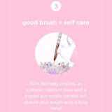 Kiara Sky Pink Crystal Acrylic Kolinsky Nail Brush #10