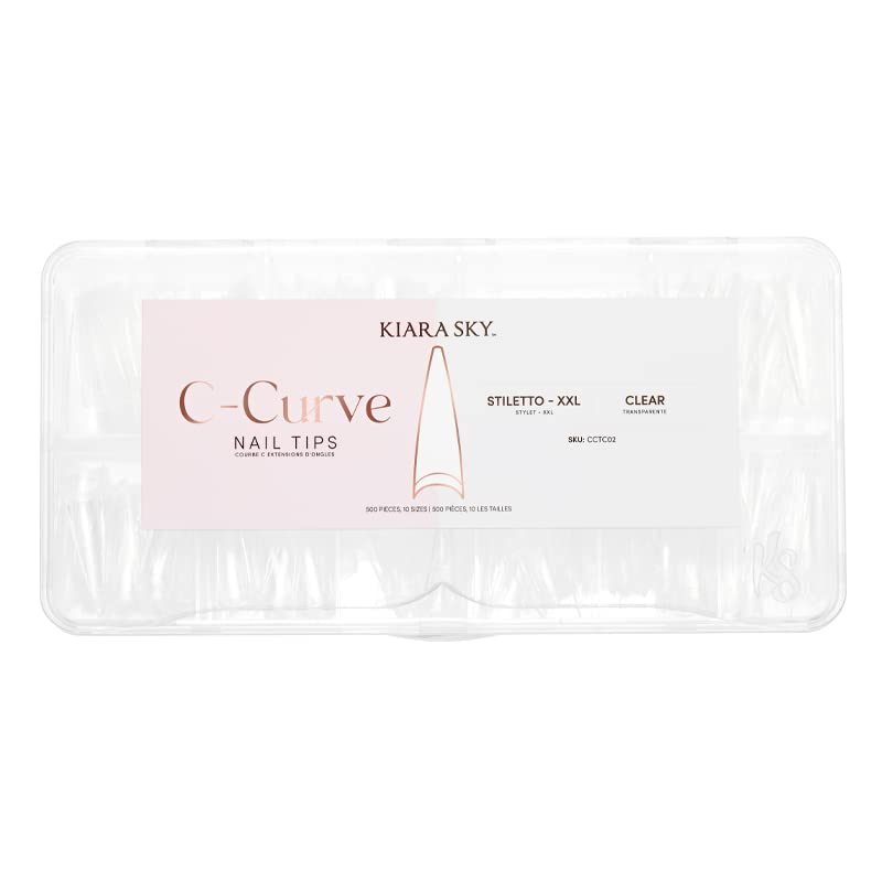 Kiara Sky C Curve XXL Nail Tip Case (500 Tips in 10 Sizes)