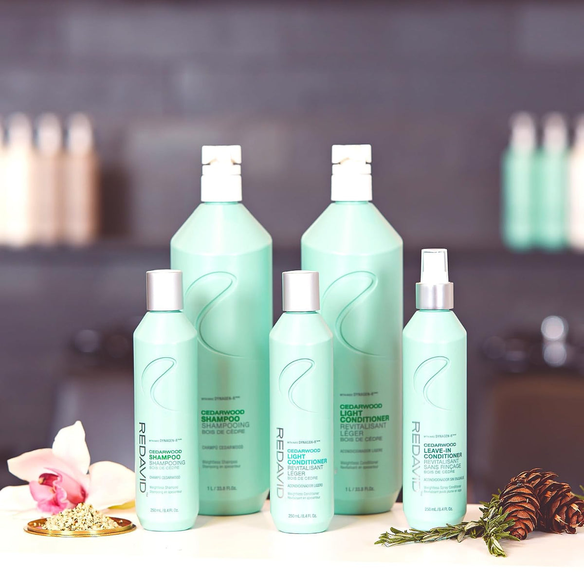 Redavid Cedarwood Weightless Light Conditioner - with Hemp Seed and Orchid Oil, for Fine Hair - Clinically Strengthens, Cleanses Hair and Scalp - Color Safe - Paraben, Phthalate, Sulfate Free (1L)